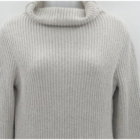 Guideboat Co. Fisherman Ribbed Sweater Size S Beige Turtleneck Old Money Preppy - Picture 2 of 9
